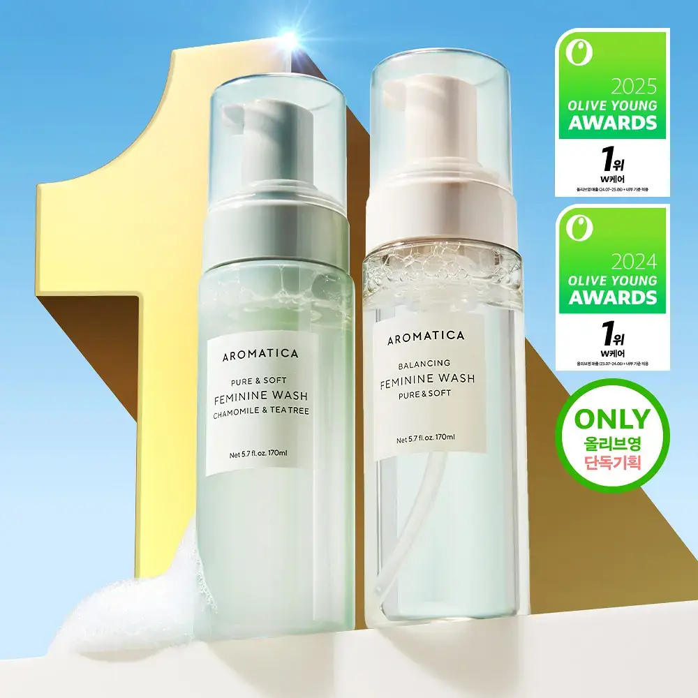 [3년연속1위] 아로마티카 퓨어 앤 소프트 여성청결제 170ml 4종 택 1 (듀오/리필기획)